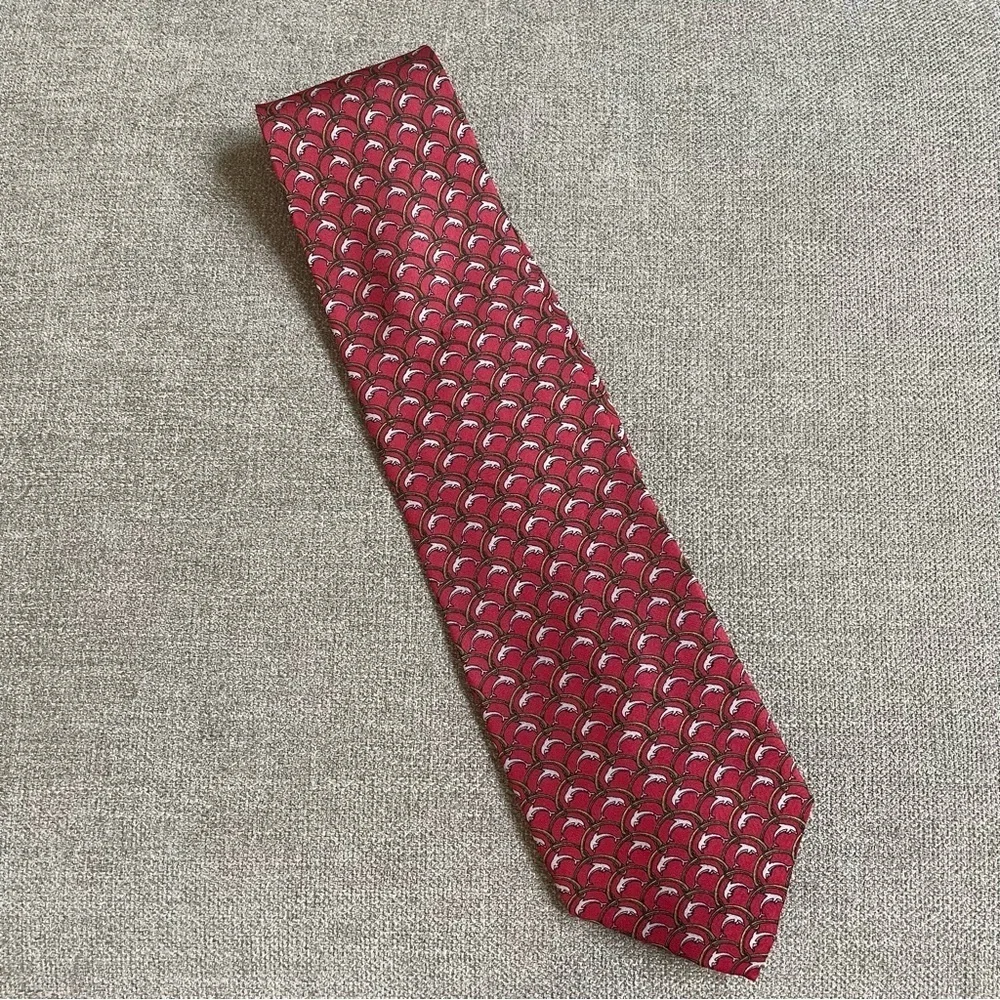 Iun Cheng Dolphin Print 100% Silk Tie Novelty Print